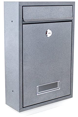 BITUXX® Kompakter Mini Briefkasten Wandbriefkasten Letterbox erweiterbar zur Briefkastenanlage (Anthrazit)