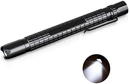 LED Penlight Ultra Bright Mini Pocket Pen Light Torch Slim Flashlight with Clip for Lighting (1 Pack)