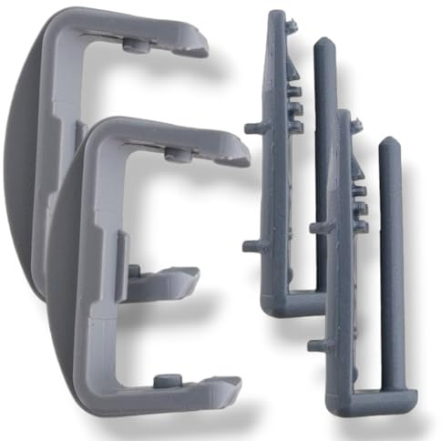 DL-pro Laufschienenanschlag Set 2x hinten 2x vorne für Beko Blomberg Whirlpool Bauknecht Ikea Laufschienenkappe Endschienenkappen Stopper für Geschirrkorb Geschirrspüler Spülmaschine