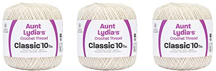 Aunt Lydia Classic Crochet - 3 Pack of 350y/320m - Antique White