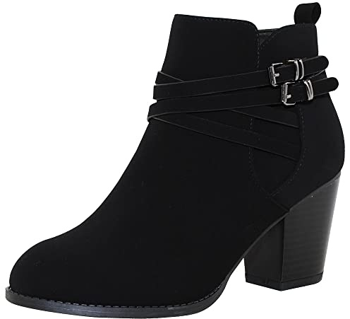 TRENDSUP Collection Women Fashion Booties (Black, us_footwear_size_system, adult, women, numeric, medium, numeric_8_point_5)