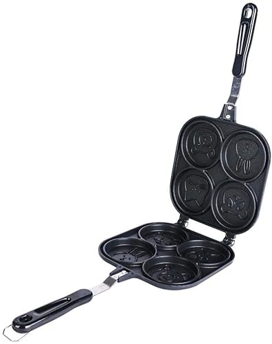 Sartén para Tortitas Sartén De Huevo, Pan Poacher De Huevo, Pan De Dibujos Animados De 4 Taza Pan De Pan Pan De Desayuno Hamburguesa De Huevo Tortilla De Doble Cara Pan Sin Palmado Herramienta For Hor