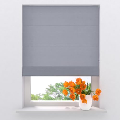 DTCH® Raffrollo ohne Bohren 60 x 180 cm grau, Größen von 60 bis 160 Breite, raffrollo klemmfix, raffrollo Blickdicht, raffrollos