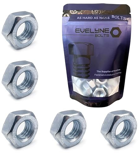 M12 x 1.50 FINE THREAD Steel Hex Nuts - Pack of 5
