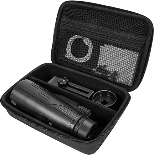 ProCase Tragetasche für Monokulare, Spektiv Monokular Teleskop Tasche Aufbewahrungstasche kompatibel mit Gosky 12x55, Pankoo 12X50, 40X60, Titan 12x55 und Starscope Smartphone Stativzubehör -Schwarz