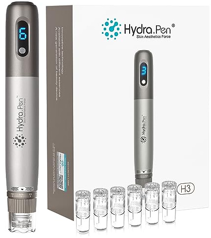 Dr.pen Microneedling, Upgraded 2 IN 1 wireless Dermapen Hydra Pen H3 with 6 Pcs 12PIN Replacement Cartridges Needles, 6 Speed Levels 0-1.0 mm Depth Adjustable