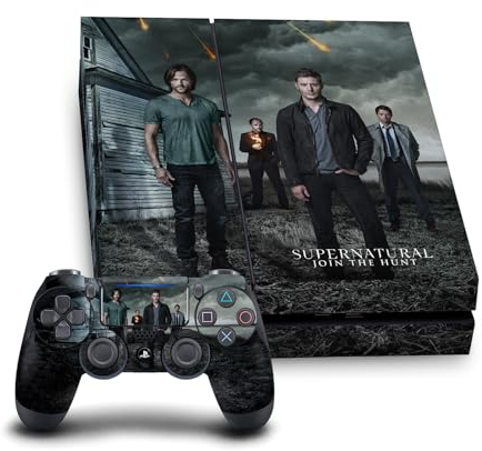 Head Case Designs Offizielle Supernatural Sam, Dean, Castiel & Crowley Schluessel Kunst Vinyl Haut Gaming Aufkleber Abziehbild kompatibel mit Sony PlayStation 4 PS4 Console and DualShock 4 Controller