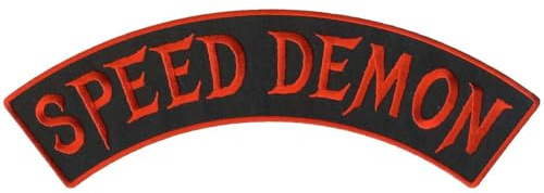 Hot Leathers Speed Demon 12 X 3 Top Rocker Patch PPM4207-12 Width x 3 Height Inches