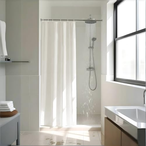 YISURE Tenda da doccia stretta 90 cm di larghezza in poliestere | per piccole vasche da bagno, idrorepellente, larghezza 90 x altezza 180 cm