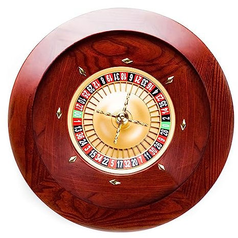 ZEONIK Roulette Wooden Roulette Wheel Set Turntable Leisure Table Games Casino Grade Precision Bearings Aluminum Dish for An At-home Game Night Turntable