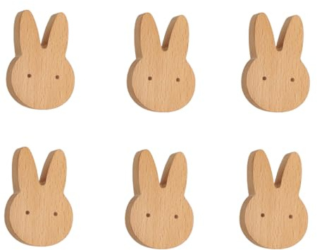 Holzknöpfe Kommode 6 Stück Kätzchen Welpen Kinder Holz Griff Schrank Tür Schublade Holz Griff Möbel Einzigen Loch Bär Griff Kaninchen