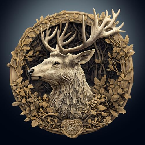 Wooden Puzzles for Adults, Visual Deer Wooden Jigsaw Puzzles for Adults | Unique Animal Shape Puzzle with Wooden Box, Adult Puzzles, 34x33.5cm Wooden Puzzle for Family Game and Birthday Gifts