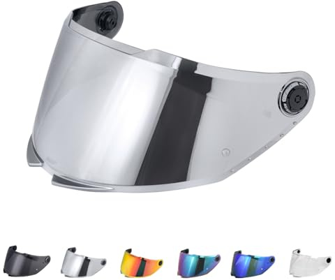 Motorcycle Helmet Visor Sheild for MT 28B/Thunder 4,Motorcycle Wind Shield Helmet Lens for Airflow,Full Face Motorcycle Helmet Visor Replacement (Silver)