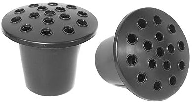 Grabblumenhalter mit Deckel, runde Grabvase für Beerdigungen, Friedhöfe und Friedhöfe, Gedenktöpfe für Grabdekorationen (schwarz), 2 Stück