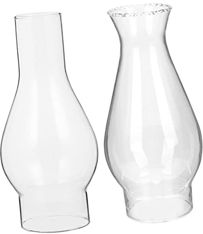 HOMOCONO 2stücke Glas-Zapfhahn Für Petroleumlampen Durchsichtiger Öllampenabdeckung Ersatz Winddichter Schirm Für Öl Lampe Passend Für Retro Oder Antikstil Lampen