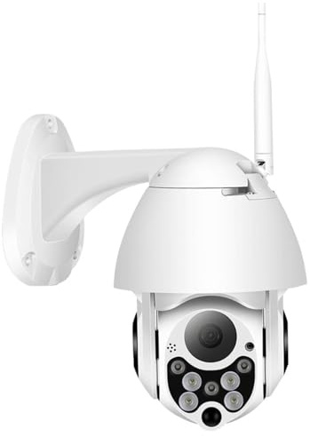 Drahtlose Überwachungskamera Außen mit Zwei Wege Audio, 4 Stück Zoom | Wlan für Außenbereich, HD Bildqualität, 90 Grad Neigung, Kunststoffgehäuse, Max 128 Gb Speicher, Weiß
