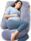 momcozy Cuscino Gravidanza in Velluto – Cuscino a Forma di U per Dormire in Gravidanza 145cm, Supporto per Schiena, Pancia, Gambe e Fianchi – Cuscino Gravidanza per Dormire Laterale