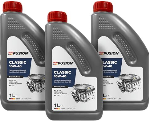 ProFusion Aceite para Motores Gasolina y Diésel 10W-40 – Lubricante para Coche – Pack de 3 x 1L = 3L