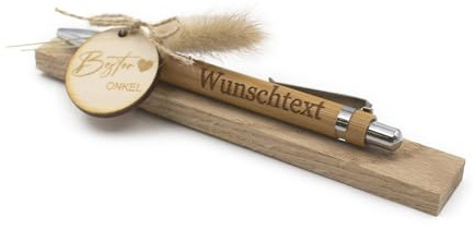 VmG-Store Holz Kugelschreiber als Geschenkidee zum Muttertag Mama Vatertag Geburtstag Papa Oma und Opa Arbeitskollege Freundin Freund (Mit Wunschname, 10 Bester Onkel)