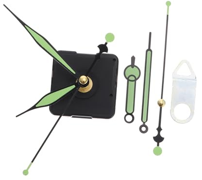 Mecanismo de Reemplazo del Reloj Silencioso DIY Manecillas | 1 Juego, Color Verde, Aluminio y Plástico, para Relojes Artesanales Pared sin Marco