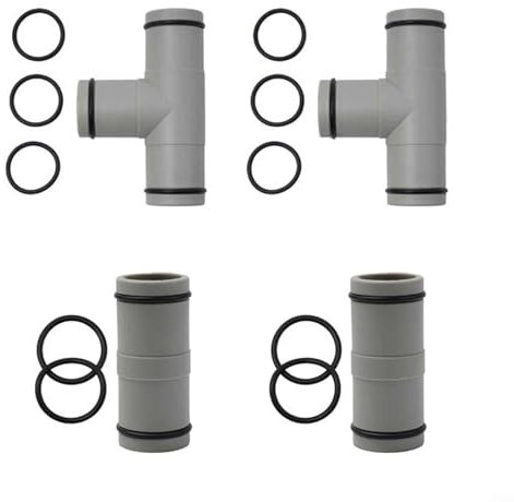 Kit di connettori per tubo flessibile per piscina, adattatore per pompa filtro giunto a T, connettori per tubi dritti con anelli O, per piscina fuori terra