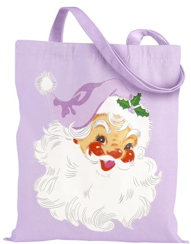 Loveinside Weihnachts-Tragetasche aus Segeltuch für Frauen und Mädchen, wiederverwendbare Weihnachts-Schultertasche, Geschenktüte zur Aufbewahrung von Geschenkpapier, 35 x 40 cm, 1 Stück
