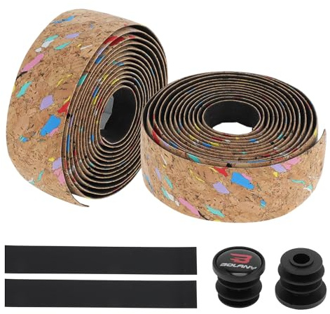 BULLSPANN Lenkerband Braun 1 Set Für Fahrräder Stoßdämpfend | Für Mountainbike, Kunstleder, 2.15m Länge, 30mm Breite, Holzchip-Textur Graffiti, Rutschfest, Einfache Installation