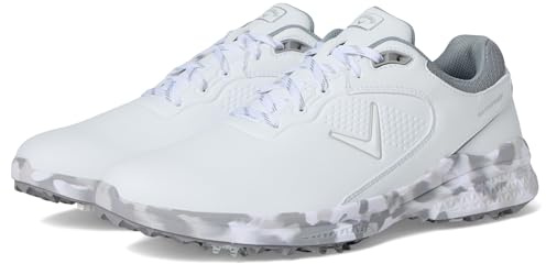Callaway Men's Solana TRX V3 Golf Shoes White/Grey 11 Medium | Waterproof opti-dri Microfiber Leather Upper, Removable Pulsar cleats, PLUSfoam insole, 5-Spike Dura-Rubber Outsole