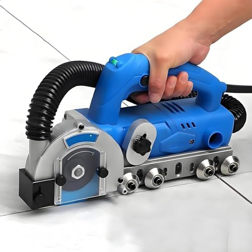 WEIZIIA Limpiador de Juntas eléctrico de Azulejos, máquina de Limpieza de Juntas de Azulejos eléctrica, Limpiador de Juntas de 1200 W con soplador de Agua automático, Profundidad de Corte Ajustable