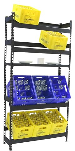Simon Rack Estantería Cajas de Bebidas, 8 Cajas, 2000x1000x300 mm, 5 Alturas, 100 kg de Punto Flexión, Estantería para Bebidas, Antracita - Simonbottle