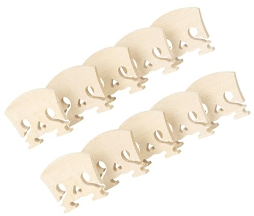 ABOOFAN 10 Puentes de Madera de Arce para Violín en Forma de Corazón, Fáciles de Transportar y Mejorar el Tono, Estuche Protector Beige para Práctica y Grabación