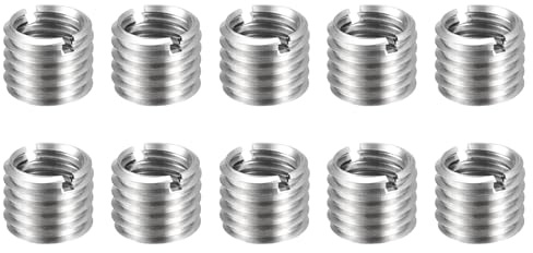 QUARKZMAN 10 st gängreparationsinsatser M12 x 1,75 hane till M10 x 1,5 hona längd 10 mm metriska reduceringsmuttrar i rostfritt stål självgängande ärmar