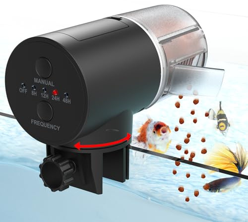 Automatisk Fiskmatardispenser för Akvarium Stor Kapacitet, Svart