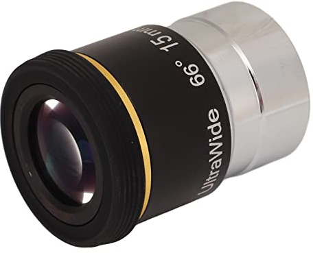 Acouto Oculare per Telescopio Grandangolare da 1,25 Pollici 15 Mm 66 Gradi Accessorio per Telescopio Astronomico per Osservare Paesaggi Oggetti Celesti Luminosi Nebulose Diametro in Pollici e per