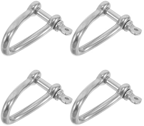 POPETPOP Grillo a Forcella Girevole in Acciaio Inox 5 Mm, Set 4 Pezzi, Grillo Marino per Impieghi Gravosi Perno a Vite, Ferramenta per Ormeggio e Sollevamento Barche