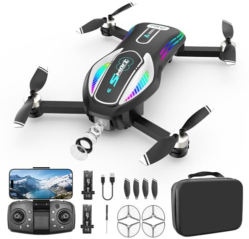 Faltbarer Drohne mit Optischem Fluss & Kamera 1080P HD, FPV Drone für Kinder & Anfänger, 3D Flips, Hindernisvermeidung, 2 Akkus, Drohne Spielzeug Geschenke für Jungen Mädchen