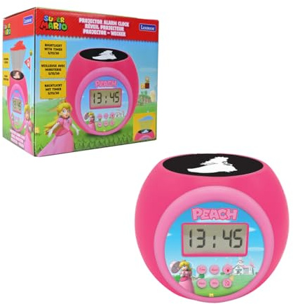 Lexibook, Super Mario, Projektor-Wecker, RL977PCLXB | Deckenprojektion, Timer, LCD-Display, Schlummerfunktion, Batteriebetrieben, Rosa