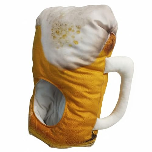 KiBcsLic Soft Headpiece Creative Design Soft Beer Stein Headgear Joke Gift Novelty Headwear for Ale Festivity