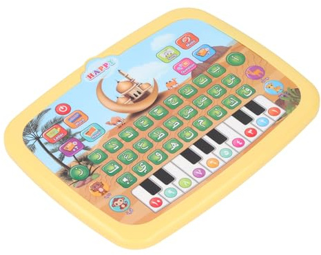 YWBL-WH Libro Elettronico per l'apprendimento della Lingua Araba, Dispositivo Linguistico Interattivo, 28 Lettere e 10 Numeri, Giocattolo Educativo per Bambini (YELLOW)