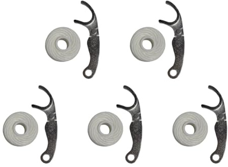 Support à fil dentaire en acier inoxydable, lot de 5 pièces, porte-fil dentaire réutilisable, rechargeable, pick portable et durable, parfait pour le camping ou les pique-niques en plein air