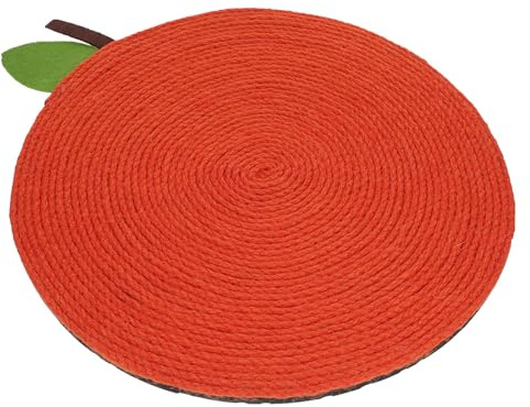 UKCOCO Orange Shaped Cat Scratching Pad for Pet Cats Made of Sturdy Sisal Rope and Eva Material, Rest Place and Scratching Mat for Windowsill or Balcony Use