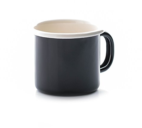 Dexam 17819269 Vintage Espresso Mug, Enamel, Black, 9x7.1x6 cm