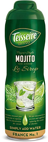 Teisseire Le Sirop – Fruchtiger Geschmack – Cordial – natürliche Zutaten – perfekt für Cocktails, Tees, Desserts – Mojito – 600 ml, 48 Portionen