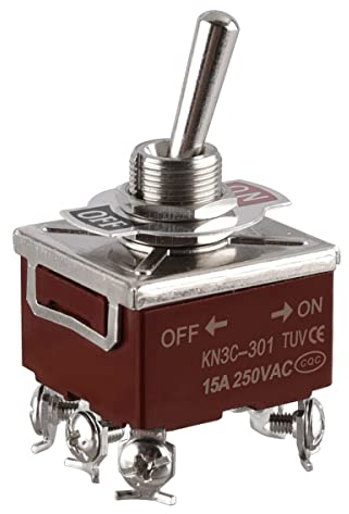 Interruptor de metal Heschen de 3PST, de 2 posiciones ON/OFF mantenidas, 15 A, 250 VAC, 10 A, 380 VAC, CE