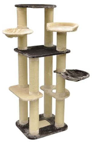 nanook Kratzbaum Katzenbaum XXL Nikolai große Katzen Ø 15 cm Sisalstämme, standfest - Farbe: grau, beige