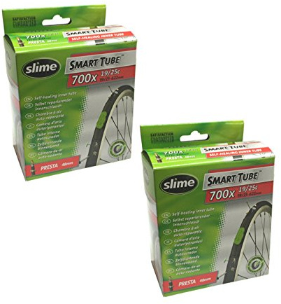 Slime Smart Tube 700 x 19-25c selbstheilende Rennrad-Innenschläuche – Presta-Ventil (Paar)