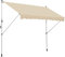 Outsunny Toldo Manual Retráctil 3x1,5 m Toldo Exterior Terraza Enrollable Altura Ajustable con Manivela 170-280 cm Sin Taladro para Balcón Jardín Beige