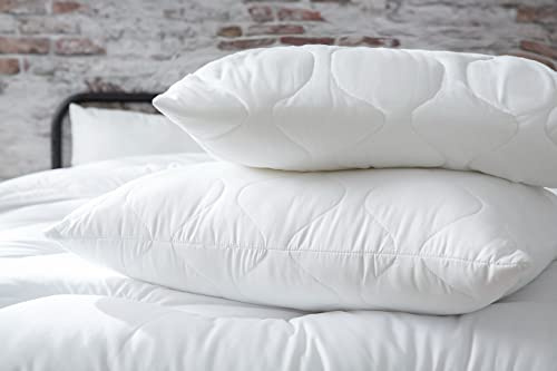Abeil - Lot de 2 Oreillers Voluptueux 60 x 60 cm - Moelleux - Enveloppe Microfibre Matelassée - Lavable en Machine - Certifiés Oeko-Tex