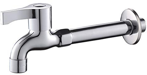 20 cm extra lange Wandmontage, Messing Kaltwasserhahn Einhebel Spülbecken Mop Pool Wasserhahn Händewaschen Chrom