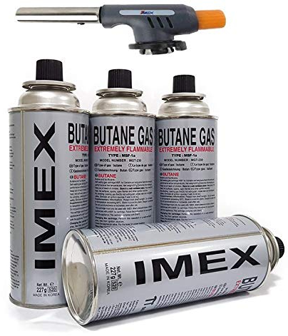 i-mex Imex Chalumeau à souder Piezo (Lot de 4 cartouches de gaz)